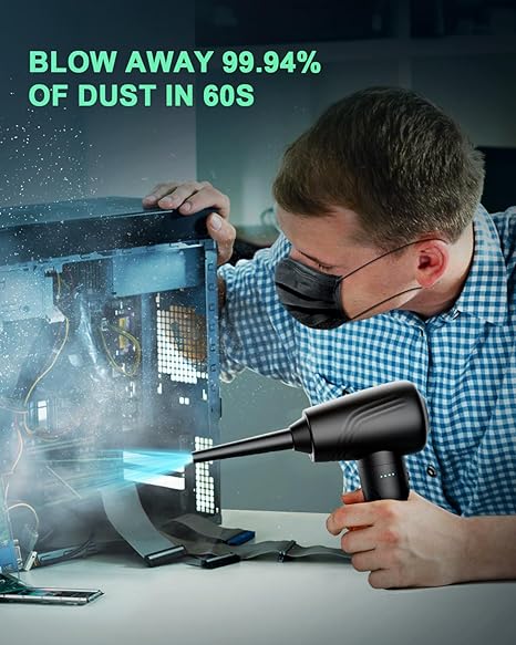 NNEDSZ Electric Air Duster for Cleaning Computers, Keyboards, Car Interiors - Wireless and Portable Blower-1